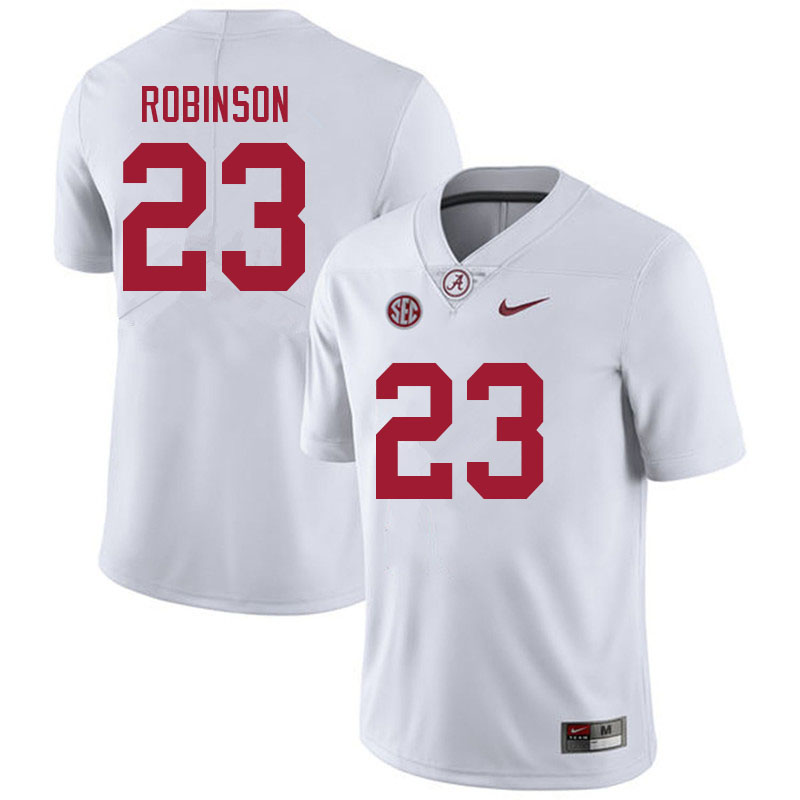 Alabama Crimson Tide Men's Jahquez Robinson #23 White NCAA Nike Authentic Stitched 2021 College Football Jersey MC16Y78AN